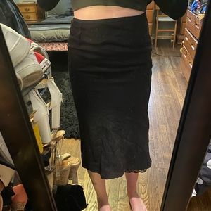 Express Mid-Length Skirt with Lace Detail Size 1/2